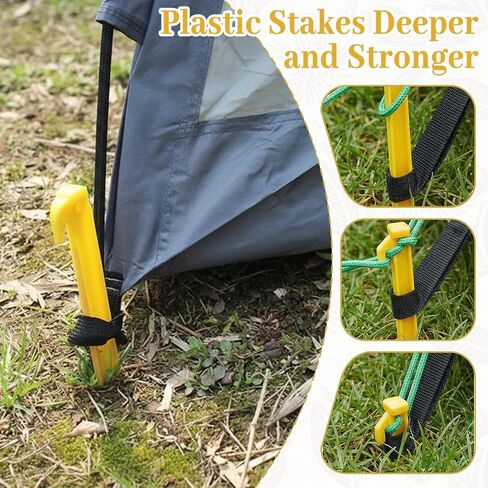 60 Pcs 9 Inch Plastic Tent Stakes Heavy Duty Beach Tent Pegs Sand Stakes Yard Inflatable Stake Awning Camping Caravan Pegs Accessory for Camping Outdoor and Garden Lawn, Canopy Stake in Saudi Arabia
