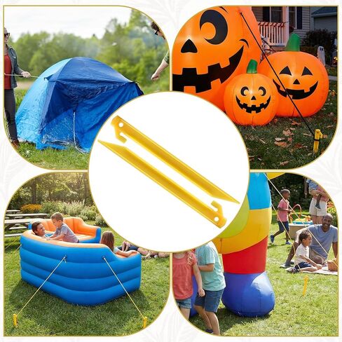 60 Pcs 9 Inch Plastic Tent Stakes Heavy Duty Beach Tent Pegs Sand Stakes Yard Inflatable Stake Awning Camping Caravan Pegs Accessory for Camping Outdoor and Garden Lawn, Canopy Stake in Saudi Arabia