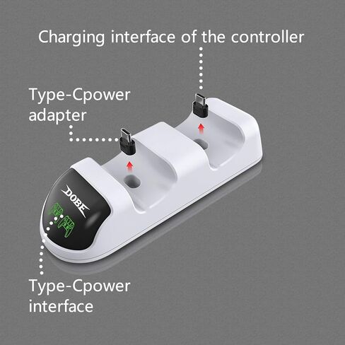 PS5 Controller Charger Station Dual Charging Dock - LED Indicator USB-C Stand with Overcharge Protection - Compact PlayStation 5 Charging Base for DualSense Controllers & Gaming Setup in Saudi Arabia