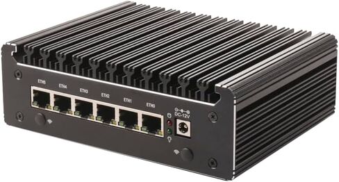 جهاز جدار حماية صغير، كمبيوتر صغير، OPNsense، VPN، جهاز توجيه PC، Pentium Gold 8505، 6 x2.5GbE 1226-V، COM، HDMI، DP، Type-C، 6305، 7505 0 RAM، 0 تخزين، (Celeron 6305/DDR4، 4G RAM 128G SSD) in Kuwait