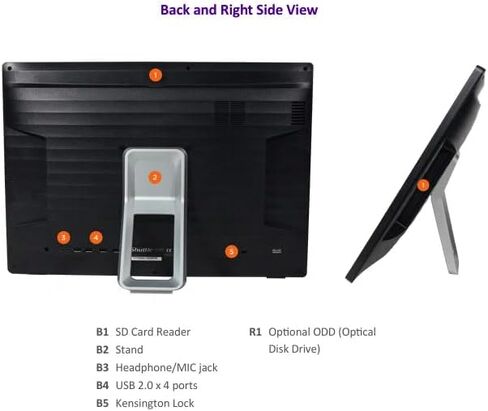 Shuttle DH9CL01 19.5-Inch Touchscreen AIO Barebone PC | Intel i3-10110U | Built-in 3200mAh Emergency Battery Backup | IP54 Front Panel | Ideal for POS & Kiosks (No RAM, SSD, or OS) in Saudi Arabia