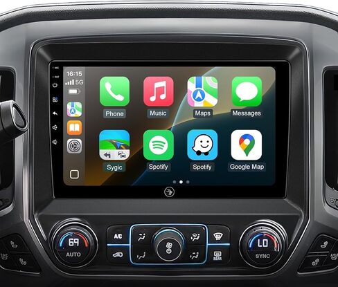10.2'' Car Radio Stereo for Chevy Silverado 2014 2015 2016 2017 2018 GMC Sierra 2+64G Replacement Upgrade 5G WiFi Wireless Carplay/Android Auto/GPS/Bluetooth/FM Radio/1080P SWC in Saudi Arabia