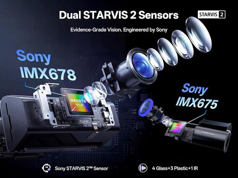 True 4K+2.5K Dash Cam Front and Rear,IMX678 + IMX675 Dual Starvis 2 Sensor,Free 128GB Card & OBD Hardwire Kit,Native 4K HDR Dash Camera for Cars,5.8GHz WiFi 6,STARLIT™ Full Color Night Vision,GPS,ADAS in Saudi Arabia