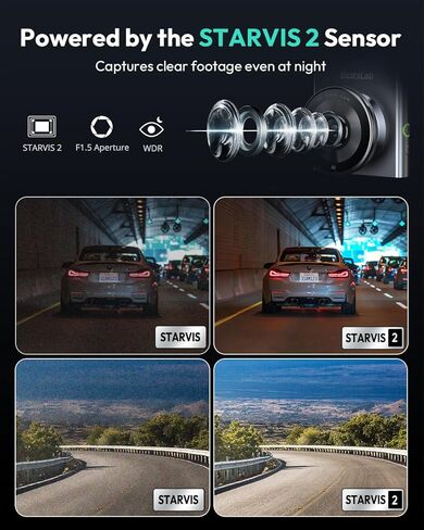 BOTSLAB G300 PLUS 4K DUAL Dash Cam Front and Rear [2026 Upgraded], STARVIS 2 Sensor, 64GB Card Included, Voice Control, 5GHz WiFi Dashcam Front and Rear Camera, GPS, WDR Night Vision, 24H Parking Mode in Saudi Arabia