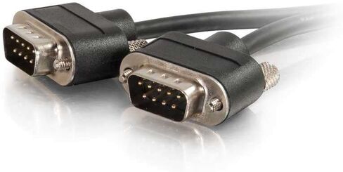 C2G 52167 Serial RS232 DB9 Null Modem Cable with Low Profile Connectors M/M, in-Wall CMG-Rated, Black (10 Feet, 3.04 Meters) in Saudi Arabia