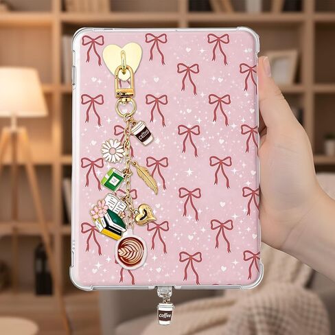 4PCS Coffee Reading Charms for Kindle - Gold Retro Chains with Type C Dust Plug, Charm for Readers Booklovers Women Men, Compatible for E-Reader Phones Paper White in Saudi Arabia
