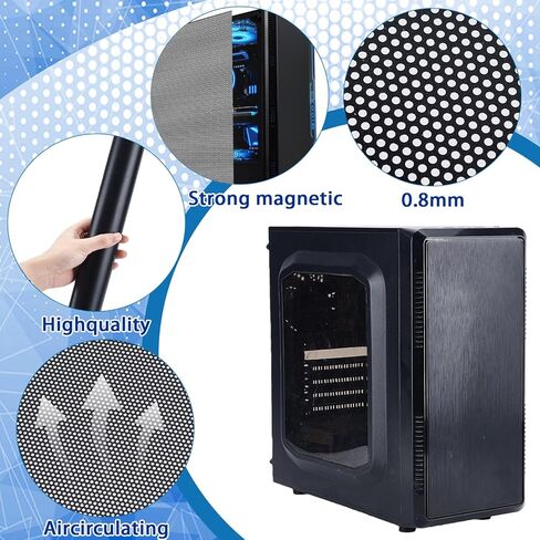 NICENEEDED 1000x300mm DIY PC Case Dust Mesh Filter, PVC Dustproof Dust Filter Cover, PC Mesh Grill with Strip Computer Cooler Fan Dust Filters for Computer PCs Case, Black in Saudi Arabia