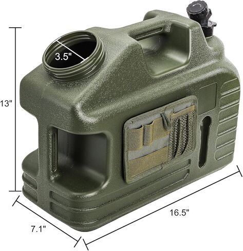 ZEAYEA 5 Gallon Water Jug, Outdoor Camping Water Storage Container with Spigot and Tool Bag, BPA-Free Portable Emergency Water Tank for Camping, Picnic, Hiking, Home Use, Green in Saudi Arabia