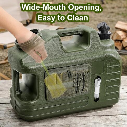 ZEAYEA 5 Gallon Water Jug, Outdoor Camping Water Storage Container with Spigot and Tool Bag, BPA-Free Portable Emergency Water Tank for Camping, Picnic, Hiking, Home Use, Green in Saudi Arabia