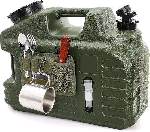 ZEAYEA 5 Gallon Water Jug, Outdoor Camping Water Storage Container with Spigot and Tool Bag, BPA-Free Portable Emergency Water Tank for Camping, Picnic, Hiking, Home Use, Green in Saudi Arabia