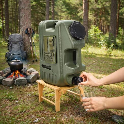 ZEAYEA 5 Gallon Water Jug, Outdoor Camping Water Storage Container with Spigot and Tool Bag, BPA-Free Portable Emergency Water Tank for Camping, Picnic, Hiking, Home Use, Green in Saudi Arabia