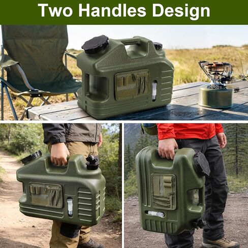 ZEAYEA 5 Gallon Water Jug, Outdoor Camping Water Storage Container with Spigot and Tool Bag, BPA-Free Portable Emergency Water Tank for Camping, Picnic, Hiking, Home Use, Green in Saudi Arabia