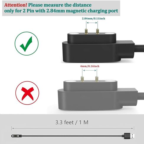 Vancle 2 Pack VeryFit Smartwatch Charger Cable, Magnetic USB Charging Cable for Veryfit Smart Watch ID205L, ID205U, IDW28, ID207, IDW13, IDW15, IDW19, ID208 Plus, ID208BT, ID206 and More (3.3ft/100cm) in Saudi Arabia
