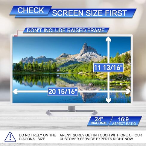 [2 Pack] 24 Inch Computer Privacy Screen , 16:9 Aspect Ratio Monitor Privacy Filter with Anti-Glare, Anti-Blue Light & Anti-Spy Protection, Removable Anti-Scratch Screen Protector for 24-Inch Widescreen Monitors in Saudi Arabia