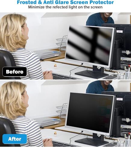 [2 Pack] 24 Inch Computer Privacy Screen , 16:9 Aspect Ratio Monitor Privacy Filter with Anti-Glare, Anti-Blue Light & Anti-Spy Protection, Removable Anti-Scratch Screen Protector for 24-Inch Widescreen Monitors in Saudi Arabia