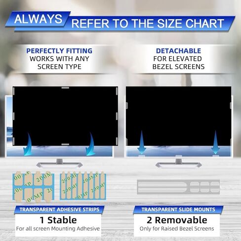 [2 Pack] 24 Inch Computer Privacy Screen , 16:9 Aspect Ratio Monitor Privacy Filter with Anti-Glare, Anti-Blue Light & Anti-Spy Protection, Removable Anti-Scratch Screen Protector for 24-Inch Widescreen Monitors in Saudi Arabia