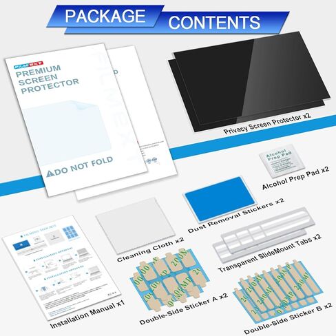 [2 Pack] 24 Inch Computer Privacy Screen , 16:9 Aspect Ratio Monitor Privacy Filter with Anti-Glare, Anti-Blue Light & Anti-Spy Protection, Removable Anti-Scratch Screen Protector for 24-Inch Widescreen Monitors in Saudi Arabia