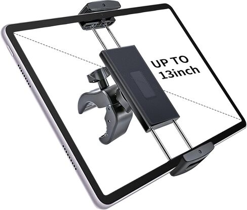 Tablet Holder Mount for Spin Bike,Phone iPad Holder Stand for Treadmill，Stationary Bicycle, Microphone Stand,Stroller, Gym,Tablet Clamp Fit for iPad Pro 12.9, Galaxy Tabs, iPhones,4.7-13" in Saudi Arabia
