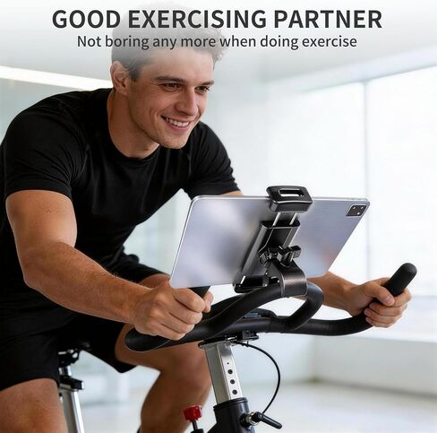 Tablet Holder Mount for Spin Bike,Phone iPad Holder Stand for Treadmill，Stationary Bicycle, Microphone Stand,Stroller, Gym,Tablet Clamp Fit for iPad Pro 12.9, Galaxy Tabs, iPhones,4.7-13" in Saudi Arabia