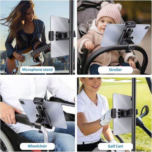 Tablet Holder Mount for Spin Bike,Phone iPad Holder Stand for Treadmill，Stationary Bicycle, Microphone Stand,Stroller, Gym,Tablet Clamp Fit for iPad Pro 12.9, Galaxy Tabs, iPhones,4.7-13" in Saudi Arabia