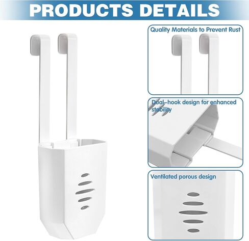 2Pcs Toilet Tank Cleaning Tablet Holder, Toilet Bowl Tablet Holder with Hook, Buffer Box Carrier Bleach Tablet Bracket, Keep Tablets Off Tank Wall, Prevent Residue Build-Up in Saudi Arabia
