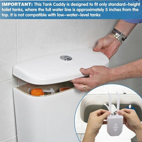 2Pcs Toilet Tank Cleaning Tablet Holder, Toilet Bowl Tablet Holder with Hook, Buffer Box Carrier Bleach Tablet Bracket, Keep Tablets Off Tank Wall, Prevent Residue Build-Up in Saudi Arabia