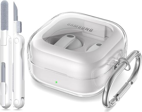 for Samsung Galaxy Buds 4 Pro/Buds 4 Case 2026,Military-Grade Shockproof, Soft TPU Highly Transparent Anti-Yellowing with Cleaning Kit, Clear White in Saudi Arabia
