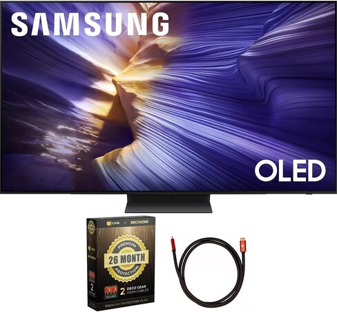 تلفزيون Samsung 77 بوصة OLED 4K S90F Vision AI الذكي (2025) (متجدد) مع كابل Deco Gear 6FT HDMI 2.0 وحزمة حماية CPS حصرية لمدة 26 شهرًا (BEACH-CPS-26M3500) in Saudi Arabia