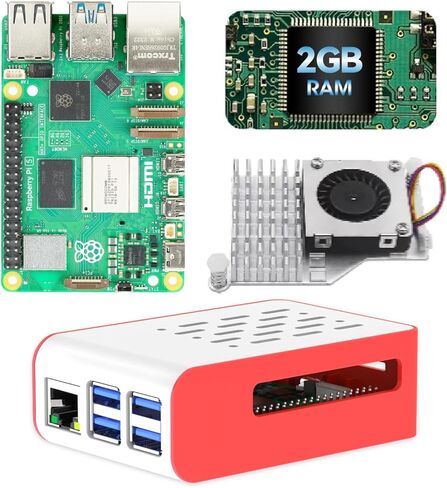 iRasptek Basic kit for Raspberry Pi 5 2GB RAM Includes Active Cooler and Pi5 Case in Saudi Arabia