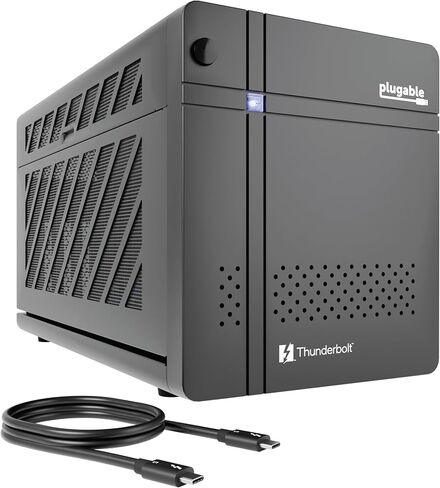 Plugable Thunderbolt 5 AI eGPU Enclosure & Dock: 80Gbps, 850W PSU Included, TAA Compliant for Windows 11, NVIDIA and AMD Cards (96W Power Delivery, 2.5Gbps Ethernet, 850W PSU, USB Hub) TBT5-AI in Saudi Arabia