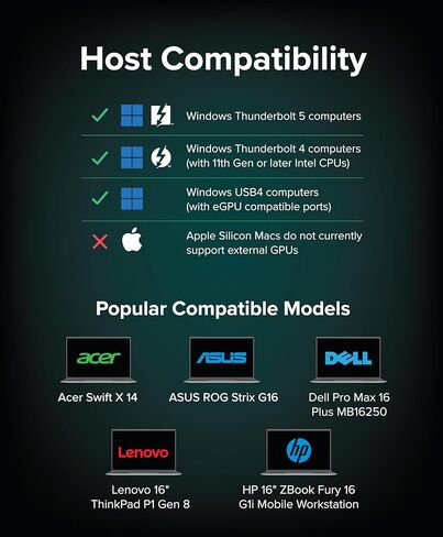 Plugable Thunderbolt 5 AI eGPU Enclosure & Dock: 80Gbps, 850W PSU Included, TAA Compliant for Windows 11, NVIDIA and AMD Cards (96W Power Delivery, 2.5Gbps Ethernet, 850W PSU, USB Hub) TBT5-AI in Saudi Arabia