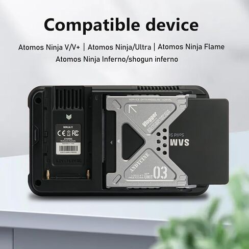 حافظة صندوق الغداء III 870EVO SSD متوافقة مع Atomos Ninja V، Ninja Ultra، Ninja Flame/Inferno/Shogun Inferno، محول mSATA من سبائك المغنسيوم لـ 860 870 EVO 1 تيرابايت 2 تيرابايت، 860 870 QVO 1 تيرابايت 2 تيرابايت SSD in Saudi Arabia