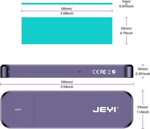 حاوية JEYI NVMe SSD، محول/قارئ M.2 إلى USB C بسرعة 10 جيجابت في الثانية، تبريد ألومنيوم، مفاتيح M، متوافق مع محركات أقراص SSD 2230/2242/2260/2280 in Kuwait