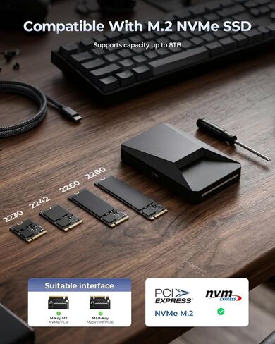 RayCue Magnetic 10Gbps SSD Enclosure Cybervault Standard, Tesla-Inspired Design, Magnetic Snap, 10Gbps Speed, Max 8TB, LED Activity Indicator, 100W Charging, Black in Saudi Arabia