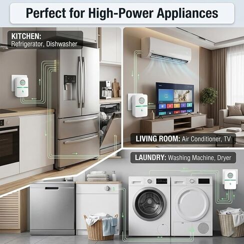 2026 New Power Factor Saver Plug in, Power Plug Pro Energy Saver Electricity Saving Box, Energy Savings Device with Voltage Optimization for Home & Office US Plug 90V-250V 30KW (2 PCS White) in Saudi Arabia
