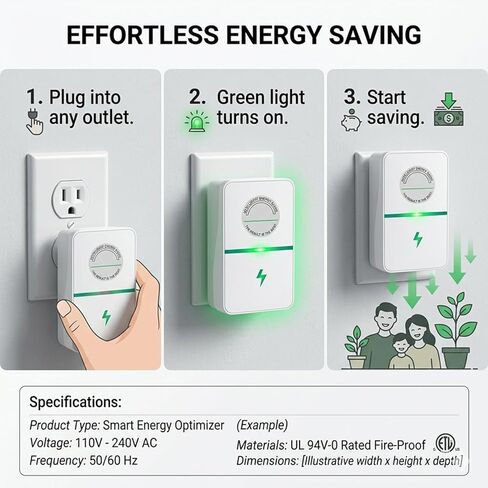 2026 New Power Factor Saver Plug in, Power Plug Pro Energy Saver Electricity Saving Box, Energy Savings Device with Voltage Optimization for Home & Office US Plug 90V-250V 30KW (2 PCS White) in Saudi Arabia