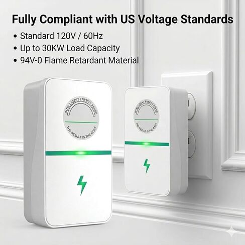 2026 New Power Factor Saver Plug in, Power Plug Pro Energy Saver Electricity Saving Box, Energy Savings Device with Voltage Optimization for Home & Office US Plug 90V-250V 30KW (2 PCS White) in Saudi Arabia
