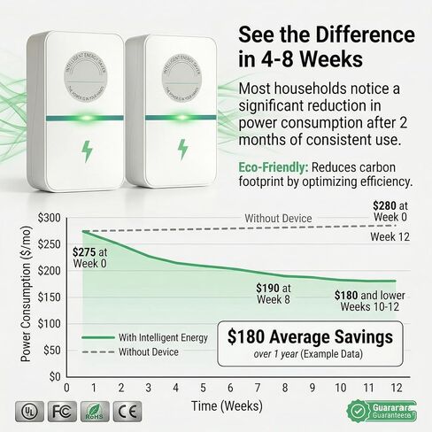 2026 New Power Factor Saver Plug in, Power Plug Pro Energy Saver Electricity Saving Box, Energy Savings Device with Voltage Optimization for Home & Office US Plug 90V-250V 30KW (2 PCS White) in Saudi Arabia