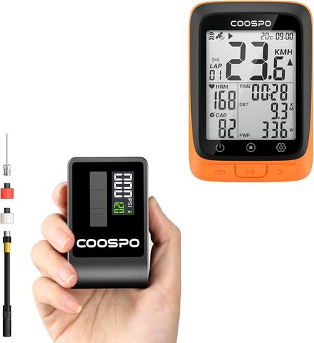 CooSpo [Bundle Promotion] BC107 GPS Bike Computer Matches with Mini Electric Bike Pump B1 in Saudi Arabia