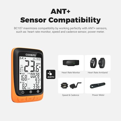 CooSpo [Bundle Promotion] BC107 GPS Bike Computer Matches with Mini Electric Bike Pump B1 in Saudi Arabia
