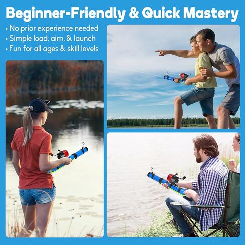 Fishing Catapult Rod - Slingshot Fishing Reel & Colitt Fishing Pole，Long-Distance Catapult Casting for Saltwater & Fly Fishing，Ideal Fishing Gifts for Men, Saltwater Fishing Gear in Saudi Arabia