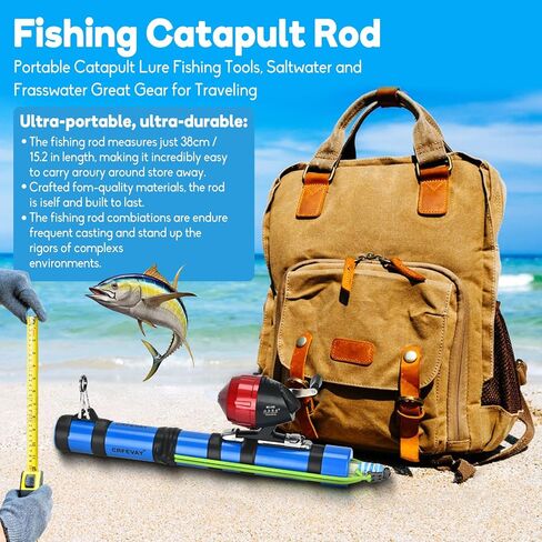 Fishing Catapult Rod - Slingshot Fishing Reel & Colitt Fishing Pole，Long-Distance Catapult Casting for Saltwater & Fly Fishing，Ideal Fishing Gifts for Men, Saltwater Fishing Gear in Saudi Arabia