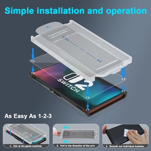 Design for Nintendo Switch 2 (2025) Screen Protector, Auto-Align Frame & 3S Installation, Full Coverage Tempered Glass, [2-Pack with Dust-Free Kit] in Saudi Arabia