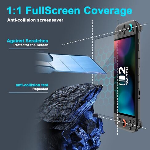 Design for Nintendo Switch 2 (2025) Screen Protector, Auto-Align Frame & 3S Installation, Full Coverage Tempered Glass, [2-Pack with Dust-Free Kit] in Saudi Arabia