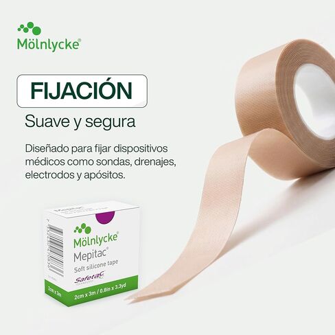 Mepitac 298300 Soft Silicone Tape, 2 cm x 3 /0.8 in x 3.3 yd in Saudi Arabia