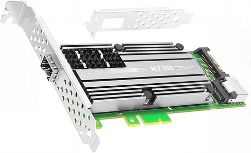 Vogzone M.2 إلى 25GbE SFP28 NIC، منفذ SFP28 فردي مع شريحة Mellanox ConnectX-4 Lx، M.2 + M Key + SFF-8087 مع كابل 35 سم (13.7 بوصة)، بطاقة شبكة 25 جيجابت تدعم RDMA in Kuwait