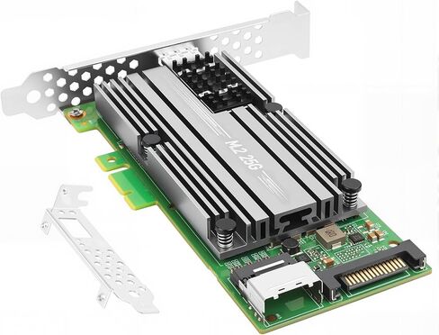 Vogzone M.2 إلى 25GbE SFP28 NIC، منفذ SFP28 فردي مع شريحة Mellanox ConnectX-4 Lx، M.2 + M Key + SFF-8087 مع كابل 35 سم (13.7 بوصة)، بطاقة شبكة 25 جيجابت تدعم RDMA in Kuwait