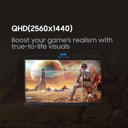 Samsung 27" Odyssey G5 (G51F) Gaming Monitor - QHD (1440P), 180Hz, 1ms, AMD FreeSync, HDR10, Height Adjustable Stand, Black Equalizer, Virtual Aim Point, Auto Source Switch+, LS27FG512ENXZA in Saudi Arabia