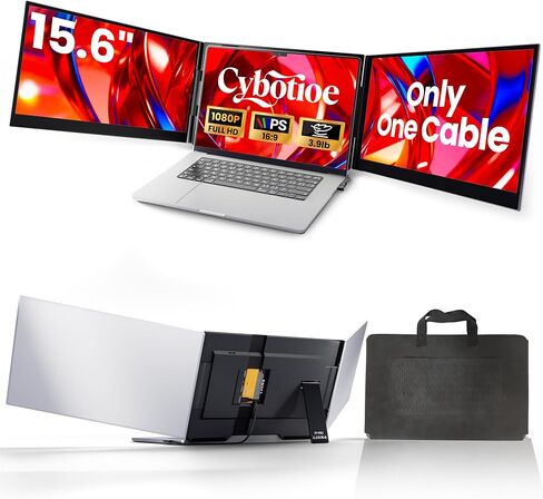 2026 New One Cable Connection Laptop Screen Extender Monitor Portable, Ultra Thin 15.6" 1080P FHD Triple Screen,Fit for 13-17" Laptop, Plug & Play Compatiable with Win/Mac/Chrome/Android in Saudi Arabia
