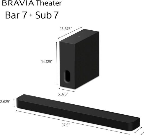 Sony BRAVIA Theater Bar 7 Soundbar with Included BRAVIA Theater Sub 7 Wireless Subwoofer, Dolby Atmos®/DTS:X®, 2026 Model in Saudi Arabia